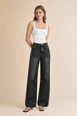 Womens Black Baggy Wide Leg Jeans | CicyBell