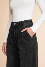 Womens Black Baggy Wide Leg Jeans| CicyBell