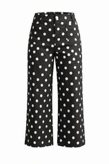 Womens Black Polka Dot Straight Leg Jeans| CicyBell