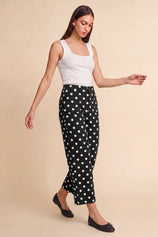 Womens Black Polka Dot Straight Leg Jeans| CicyBell