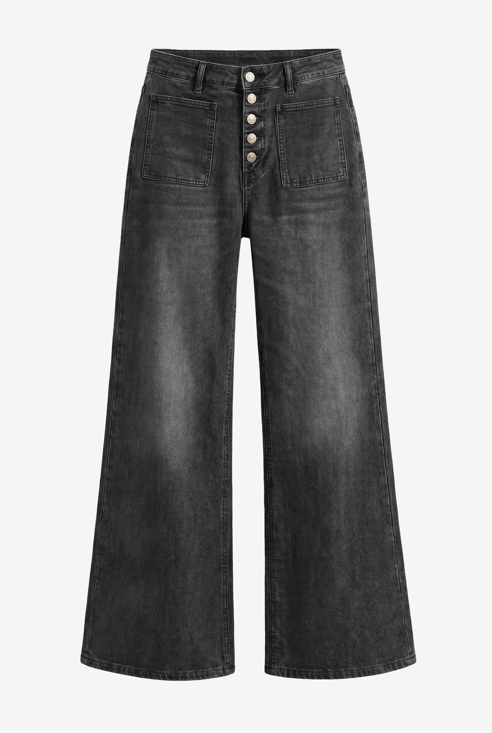 Womens Black Wide Leg High Waisted Jeans | CicyBell