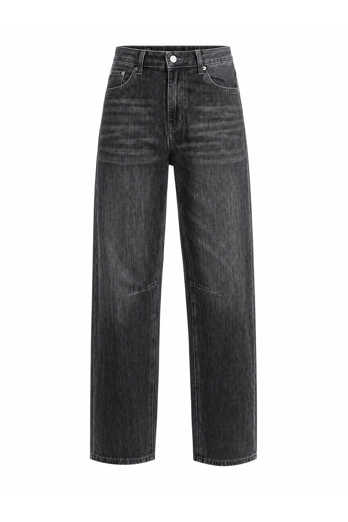 Women Black Casual Barrel Cropped Jeans | CicyBell