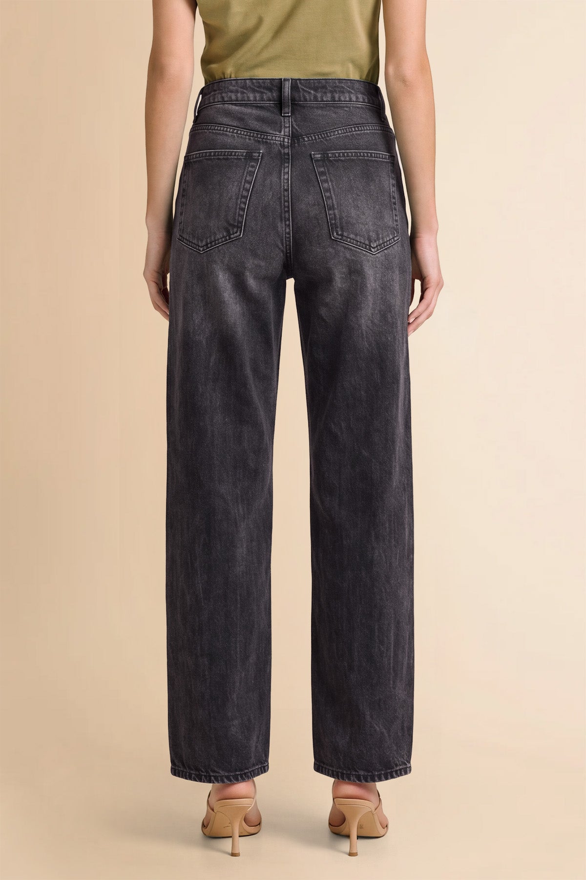 Women Black Casual Barrel Cropped Jeans | CicyBell