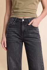 Women Black Casual Barrel Cropped Jeans | CicyBell
