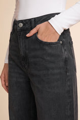 Womens Black High-Waisted Vintage Barrel Jeans | CicyBell