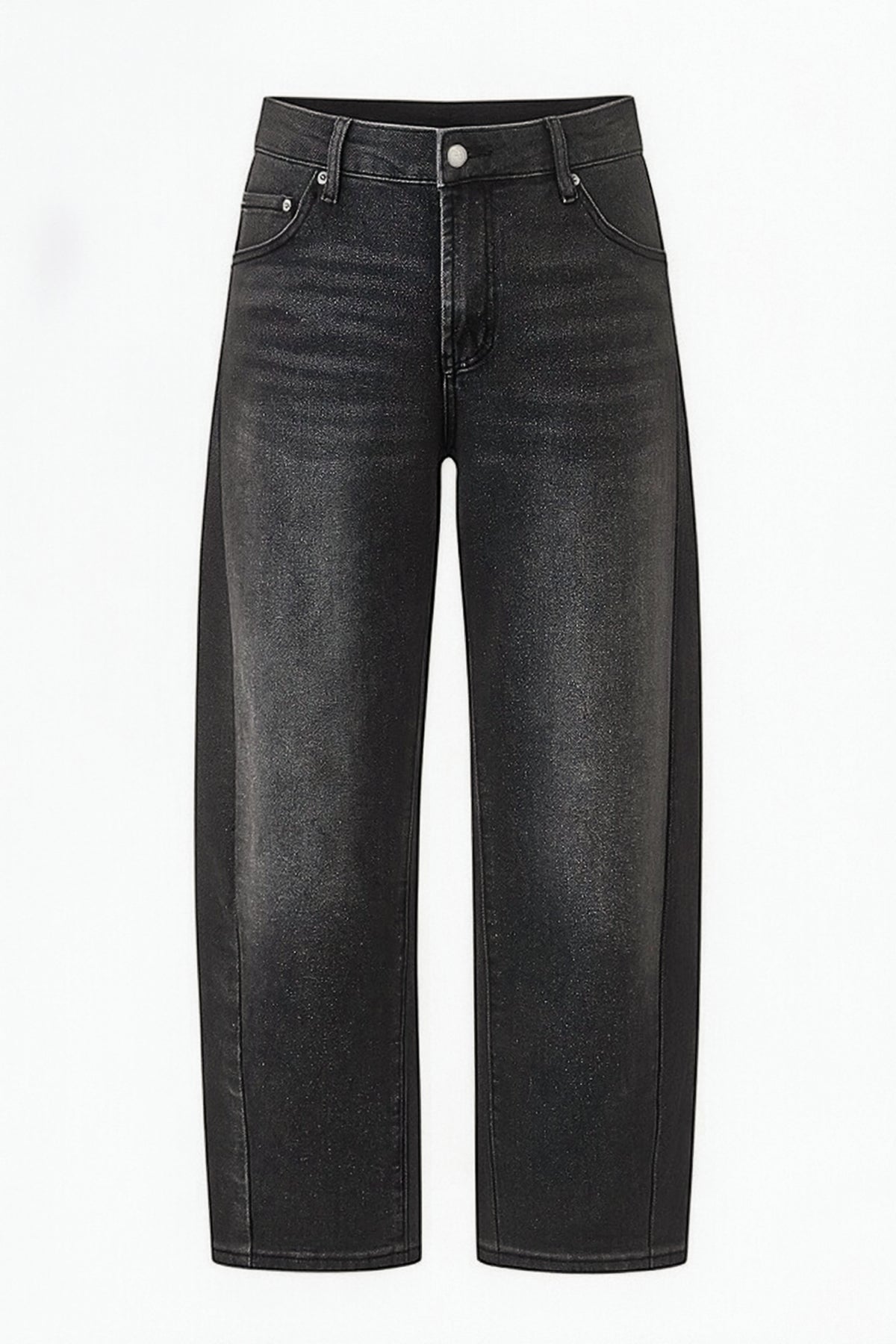 Womens Black High-Waisted Vintage Barrel Jeans | CicyBell