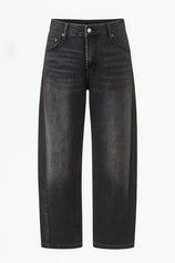Womens Black High-Waisted Vintage Barrel Jeans | CicyBell