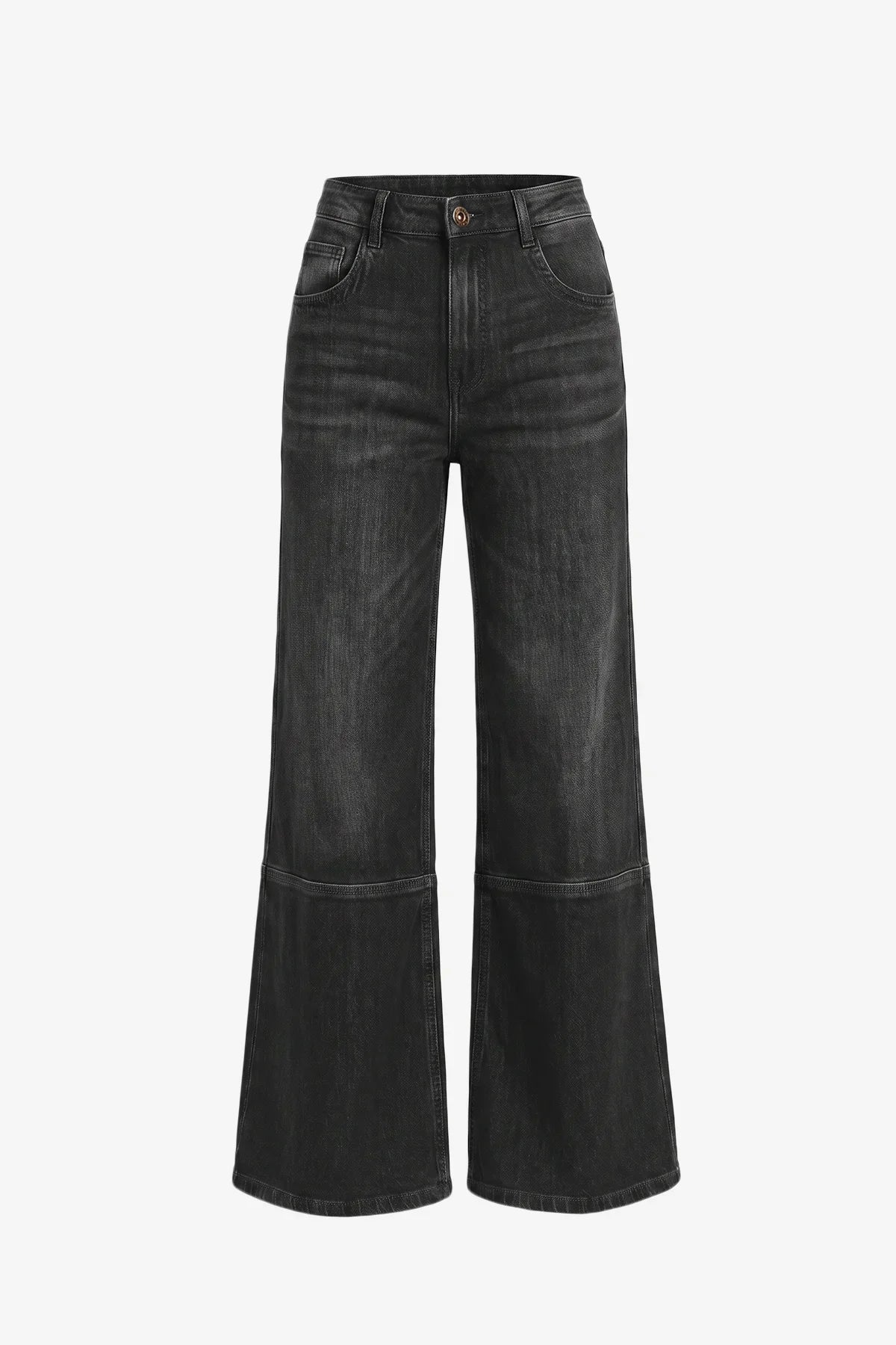 Womens Black High Waisted Bell Bottom Jeans| CicyBell