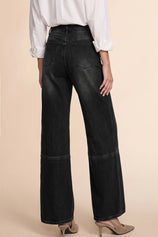Womens Black High Waisted Bell Bottom Jeans| CicyBell