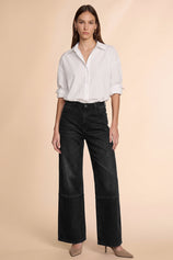 Womens Black High Waisted Bell Bottom Jeans| CicyBell