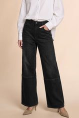 Womens Black High Waisted Bell Bottom Jeans| CicyBell