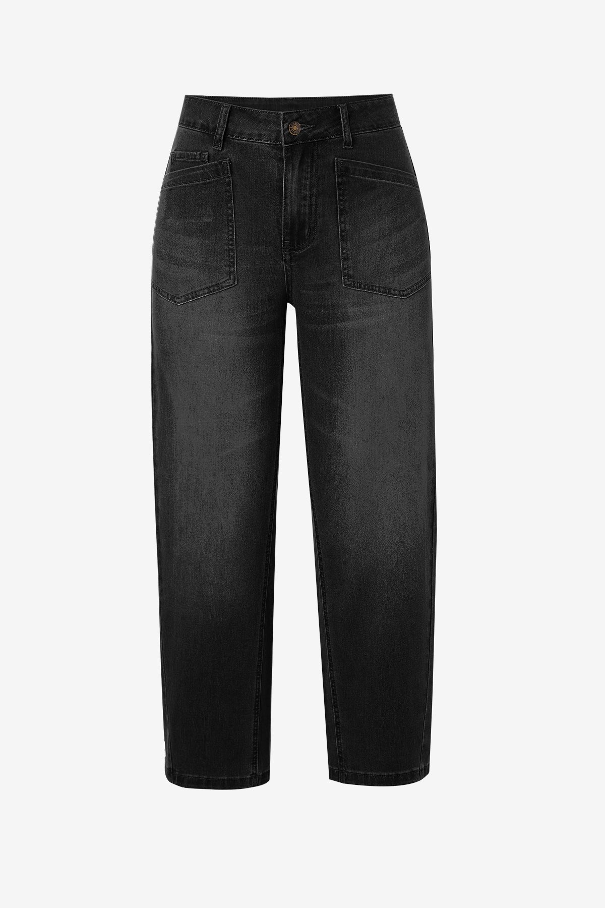 Womens Black Baggy Barrel Jeans | CicyBell
