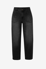 Womens Black Baggy Barrel Jeans | CicyBell