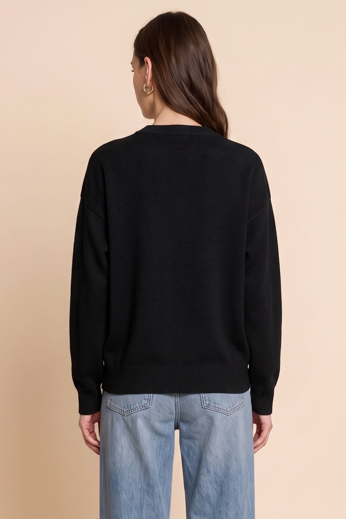 Womens Black Fish Graphic Knit Sweaters | CicyBell