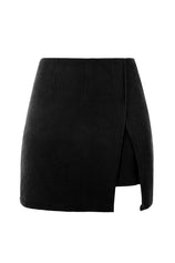 Cicy Bell Womens Black Corduroy Mini Skirt
