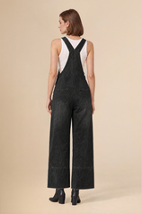 Womens Black Wide Leg Denim Overalls | CicyBell