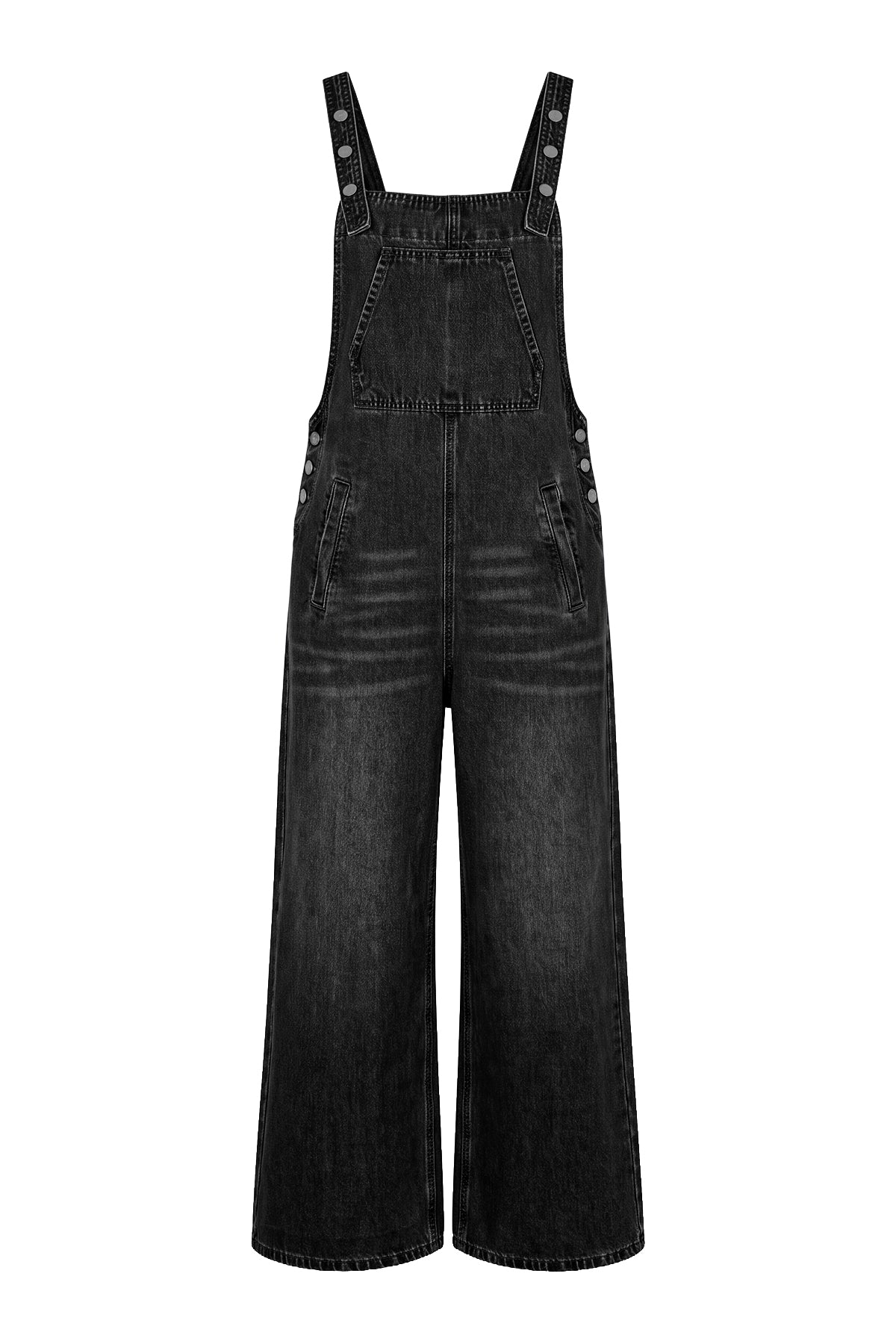 Womens Black Bib Denim Overalls | CicyBell