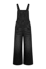Womens Black Bib Denim Overalls | CicyBell