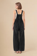 Womens Black Bib Denim Overalls | CicyBell