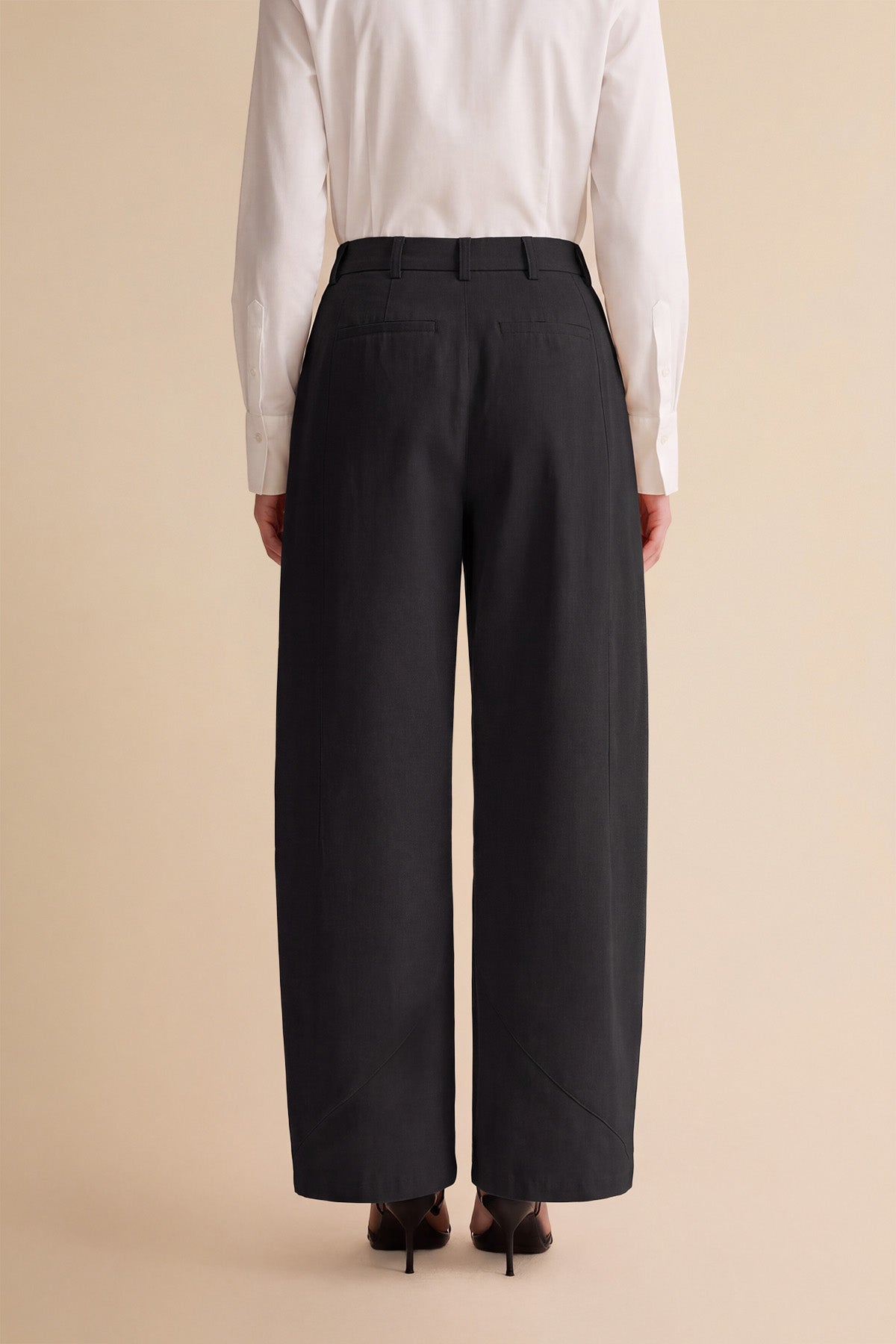 Womens Black Barrel Wide Leg Pants | CicyBell