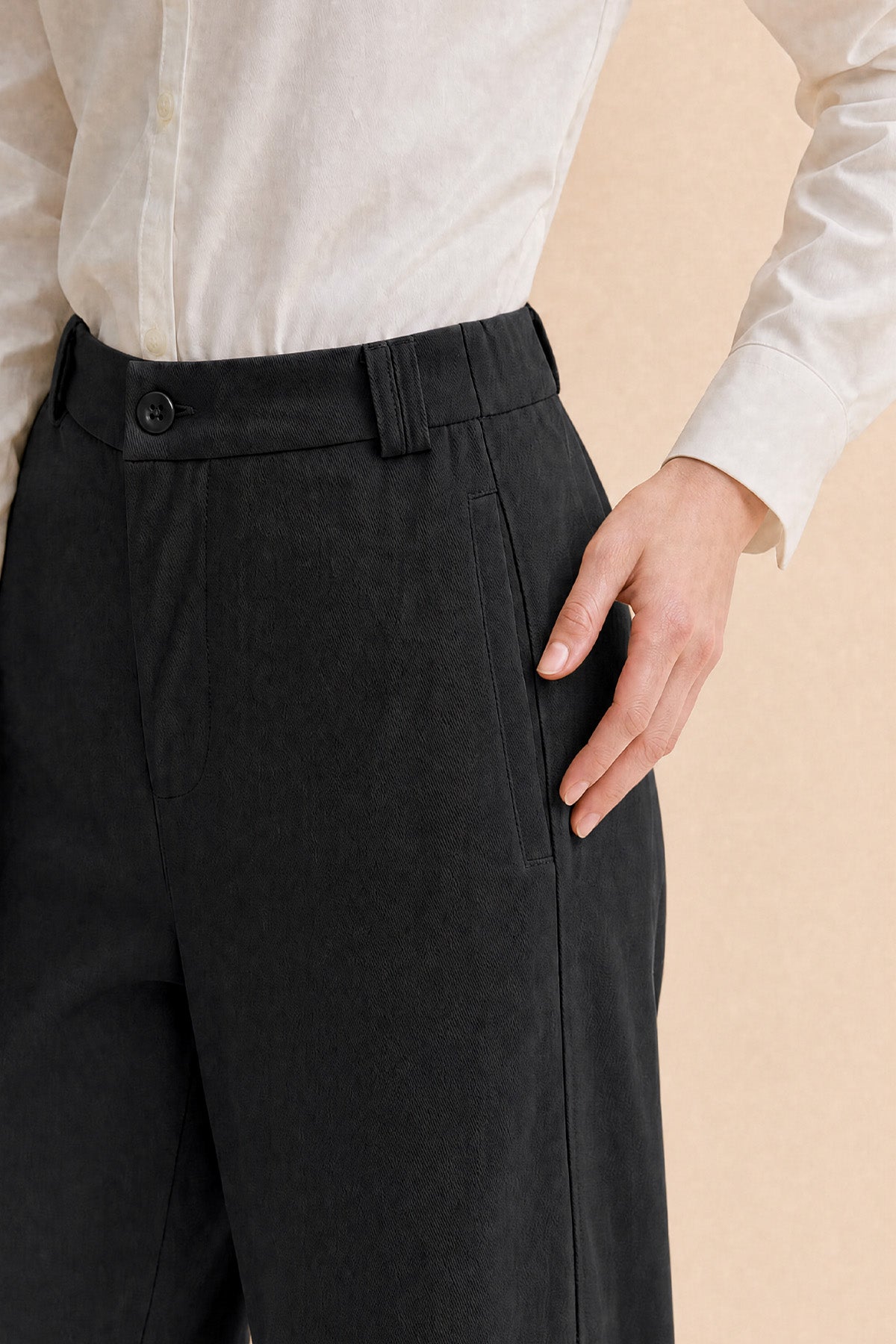 Womens Black Barrel Wide Leg Pants | CicyBell