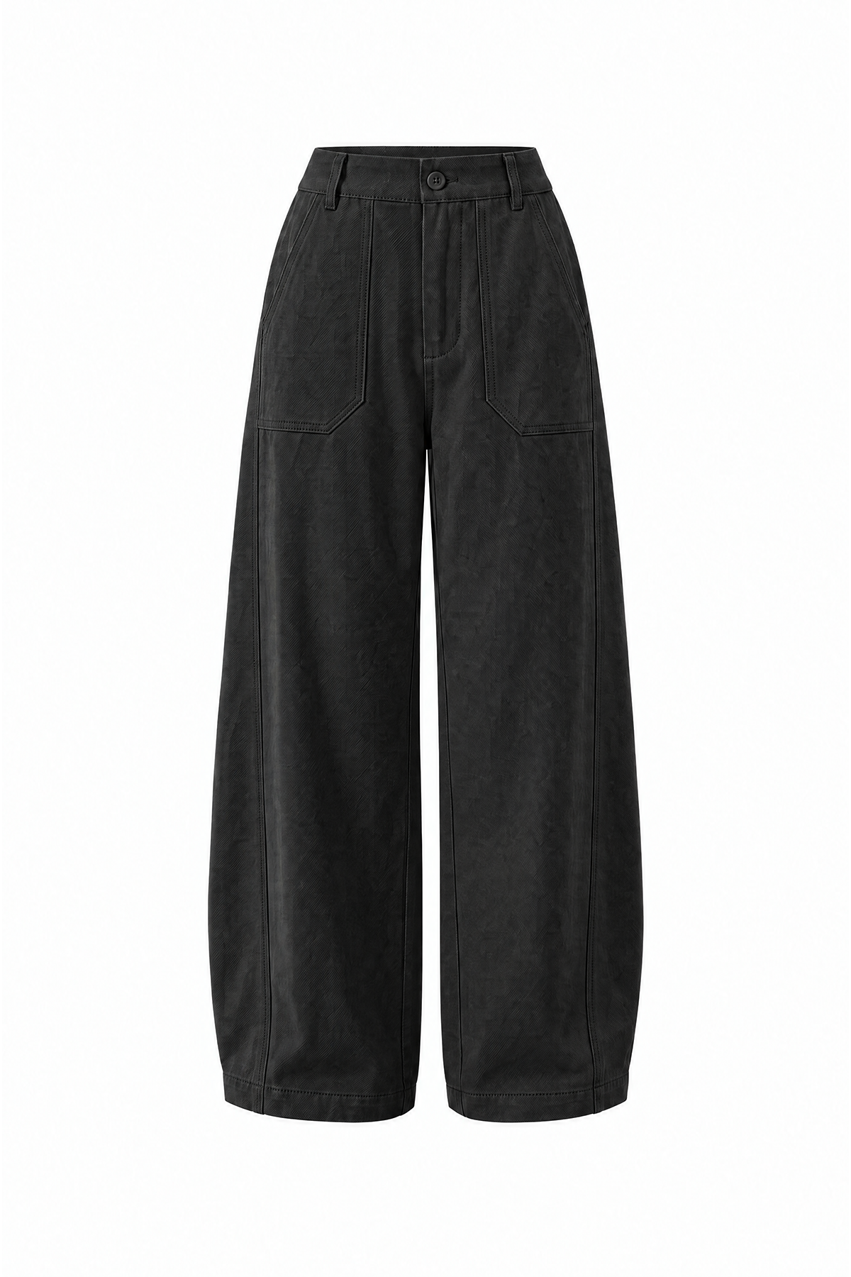 Womens Black High Waisted Barrel Pants | CicyBell