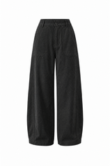 Womens Black High Waisted Barrel Pants | CicyBell