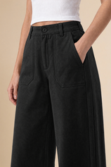 Womens Black High Waisted Barrel Pants | CicyBell