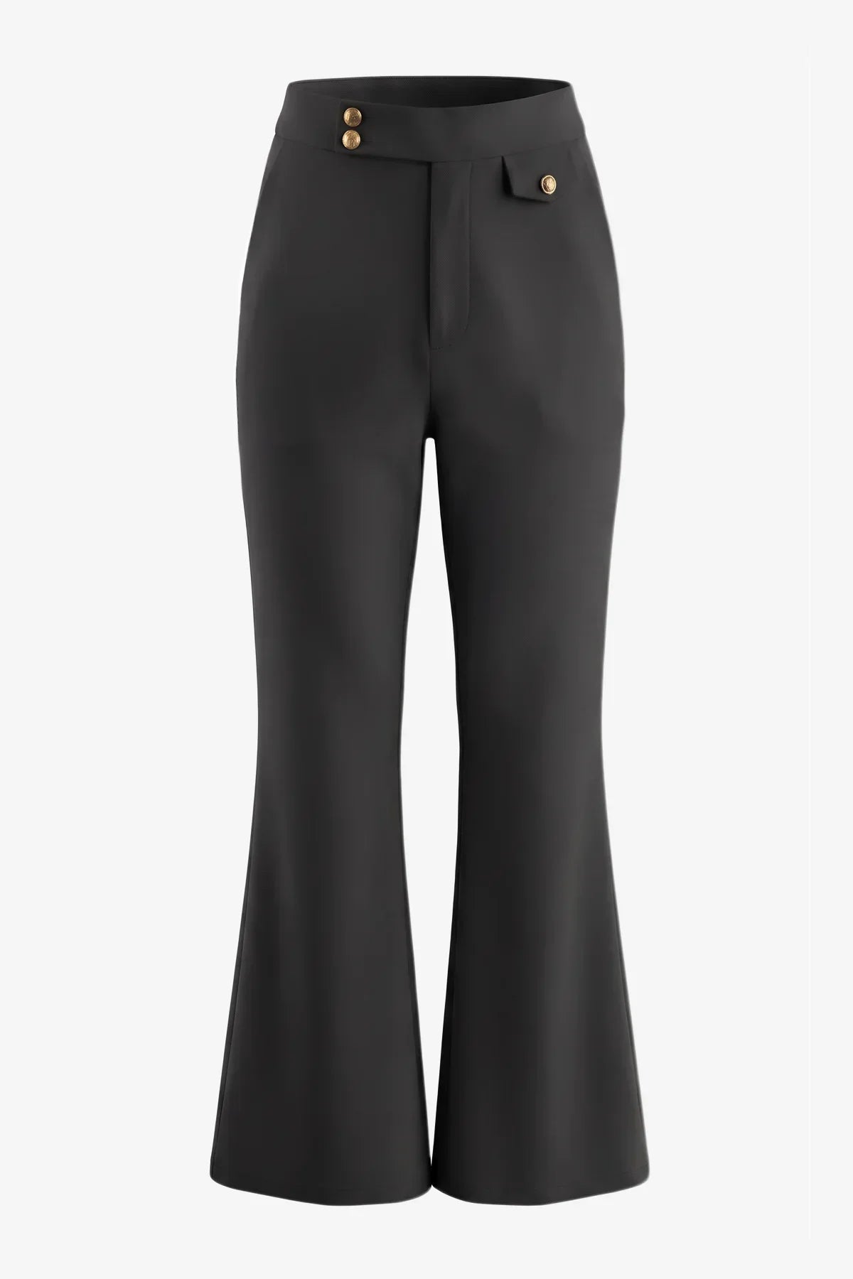 Womens Black Flared Dress Pants | CicyBell