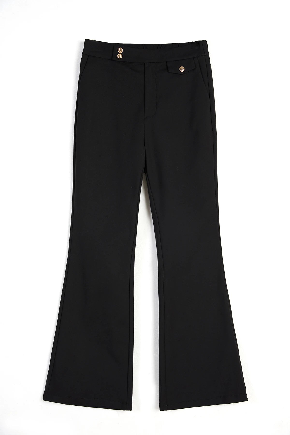 Womens Black Flared Dress Pants | CicyBell