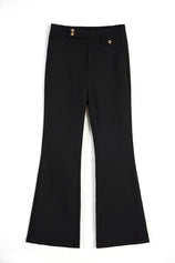 Womens Black Flared Dress Pants | CicyBell