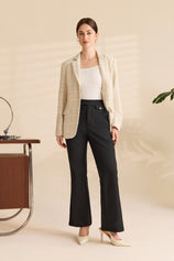 Womens Black Flared Dress Pants | CicyBell