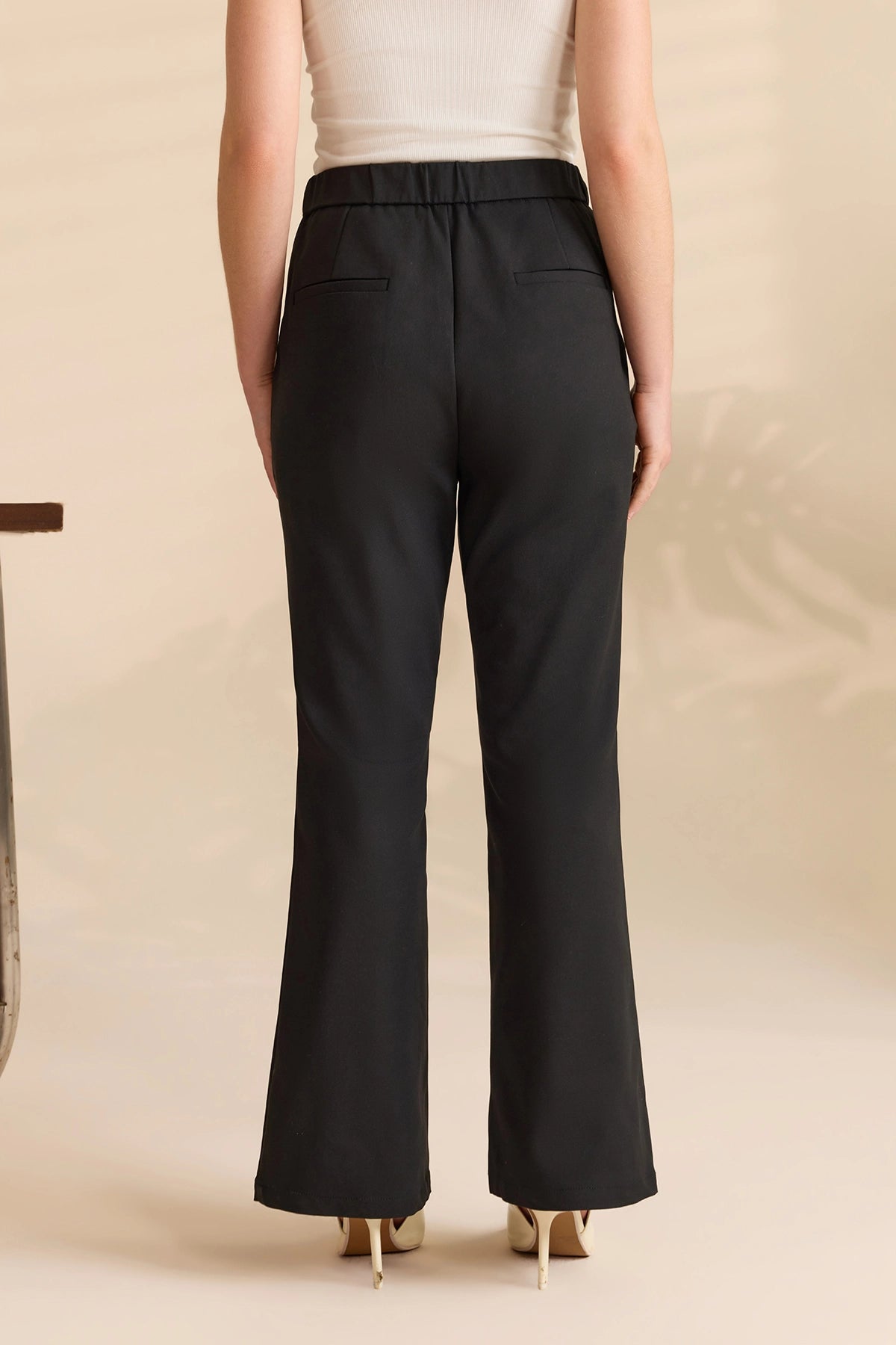 Womens Black Flared Dress Pants | CicyBell