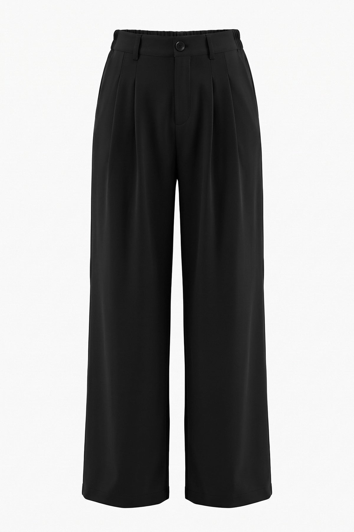 Womens Black Business Wide Leg Dress Pants | CicyBell
