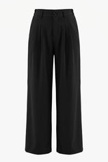Womens Black Business Wide Leg Dress Pants | CicyBell