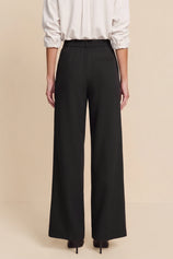 Womens Black Business Wide Leg Dress Pants | CicyBell