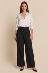 Womens Black Business Wide Leg Dress Pants | CicyBell