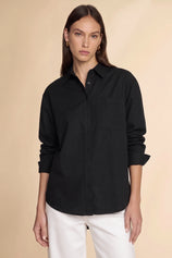 Womens Black Long Sleeve Button Down Shirt | CicyBell