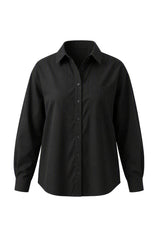 Womens Black Long Sleeve Button Down Shirt | CicyBell