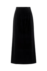 Womens Black Velvet Maxi Skirt | CicyBell