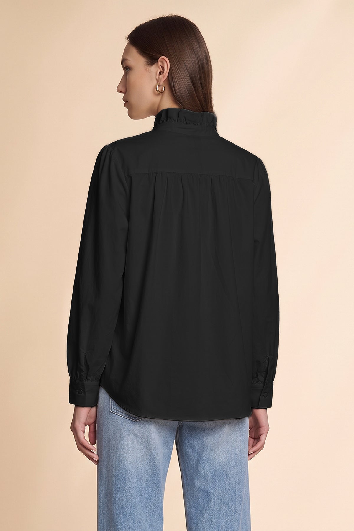 Womens Black  Oversized Button Down Shirts| CicyBell