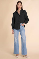 Womens Black  Oversized Button Down Shirts| CicyBell