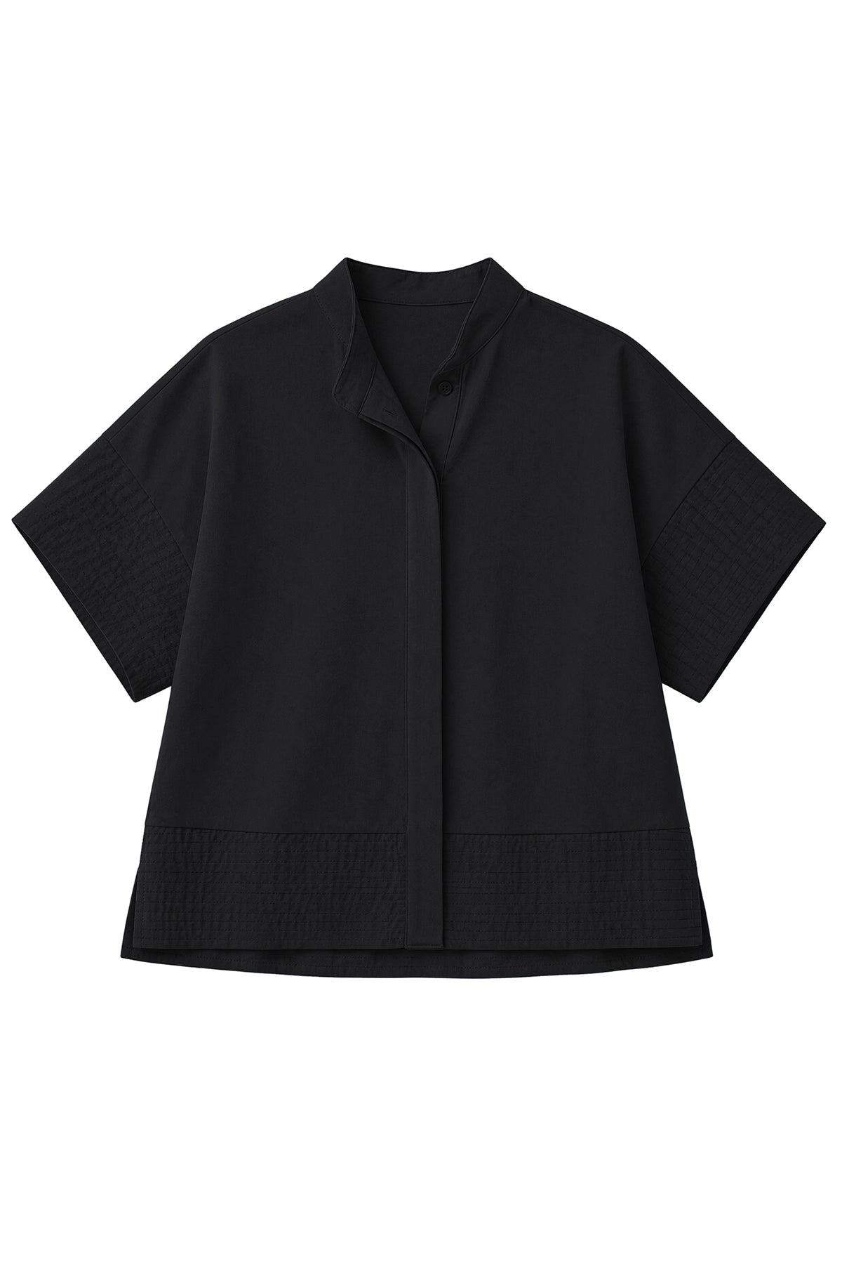 Womens Black Cropped Short Sleeve Shirts| CicyBell