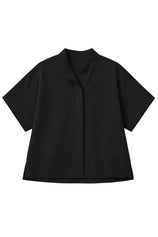 Womens Black Cropped Short Sleeve Shirts| CicyBell