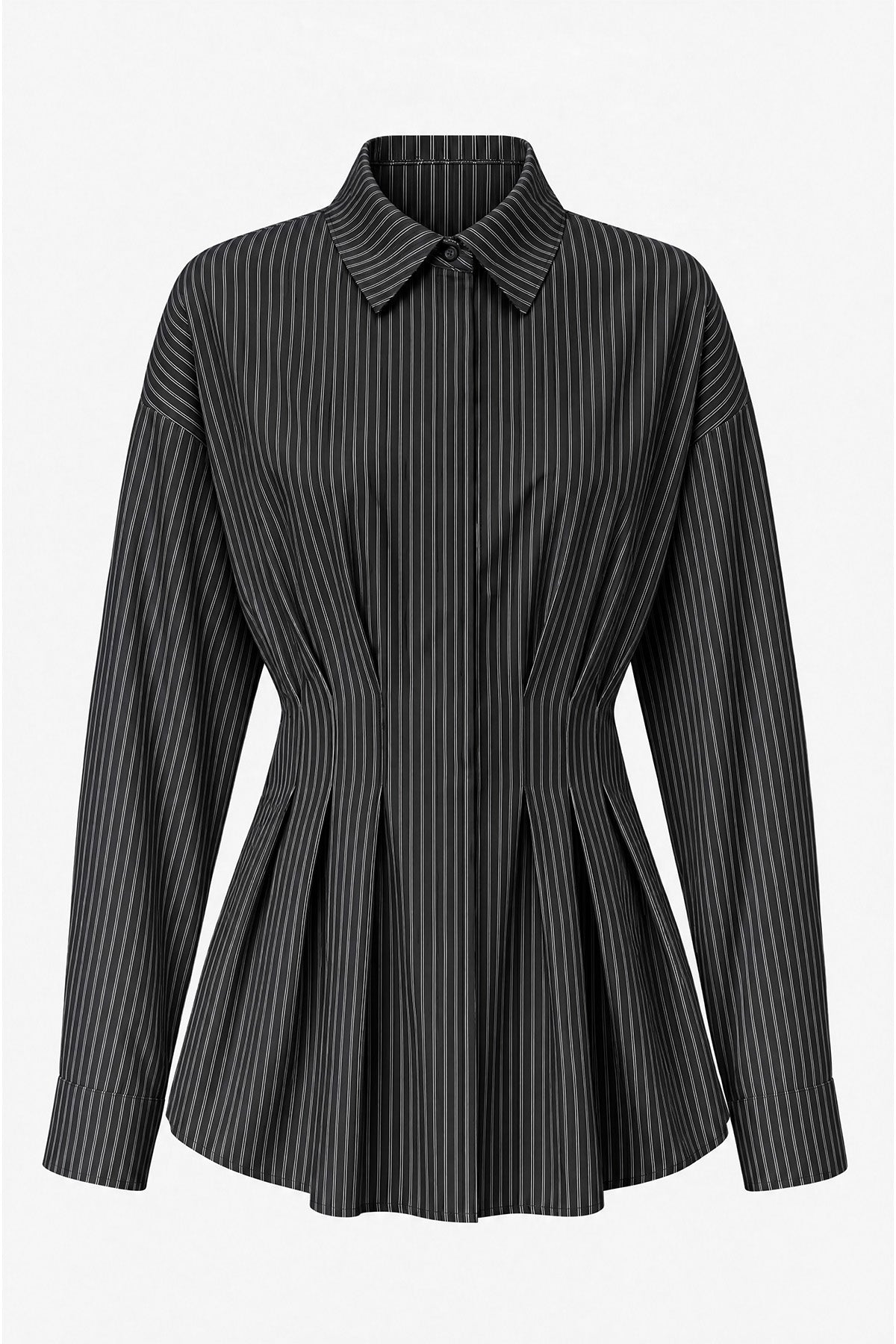 Women Black Striped Button Down Shirts | CicyBell