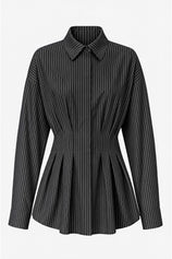 Women Black Striped Button Down Shirts | CicyBell