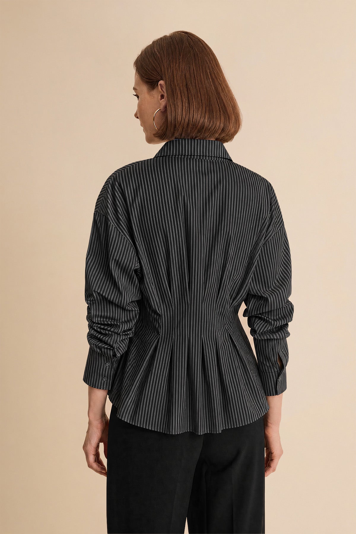Women Black Striped Button Down Shirts | CicyBell
