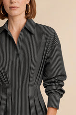 Women Black Striped Button Down Shirts | CicyBell