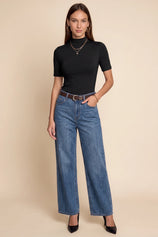 Womens Black Mock Turtleneck Tops | CicyBell