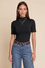 Womens Black Mock Turtleneck Tops | CicyBell